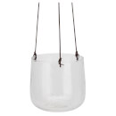 Nkuku Viri Hanging Planter - Clear Hammered Glass - Large