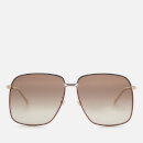 Gucci Women's Oversized Metal Frame Sunglasses - Gold/Brown