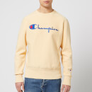 Champion Men's Crew Neck Script Sweatshirt - Beige