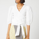 Ganni Women's Plain Cotton Poplin Shirt - White