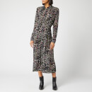 Ganni Women's Printed Georgette Dress - Black