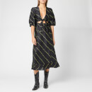 Ganni Women's Silk Linen Dress - Black