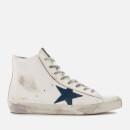 Golden Goose Deluxe Brand Men's Francy Leather Hi-Top Trainers - White Gold/Blue Star