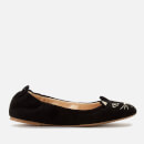 Charlotte Olympia Women's Kitty Suede Ballerina Flats - Black