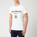Balmain Men's T-Shirt with Logo Print - Blanc