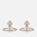 Vivienne Westwood Women's Iris Bas Relief Earrings - Rhodium Pearl Pale Pink