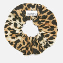 Ganni Women's Silk Mix Scrunchie - Leopard