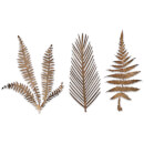 Nkuku Kiko Brass Foliage Artwork - Large - Matt Brass (Set of 3)