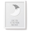 Snüz To The Moon & Back Nursery Print - Grey