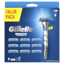 Gillette Mach 3 Turbo 3D Value Pack, Razor + 9 Razor Blades Gillette Mach 3 Turbo 3D Value Pack, Razor + 9 Razor Blades