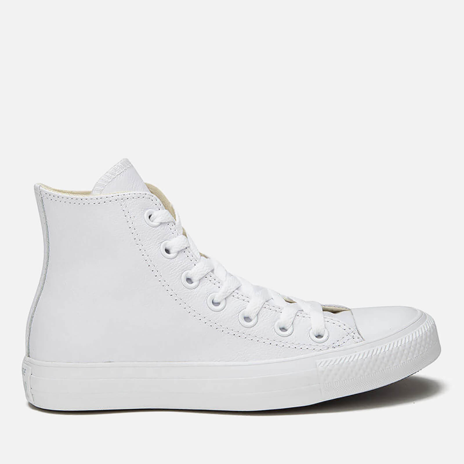 converse chuck taylor all star hi white leather monochrome trainers