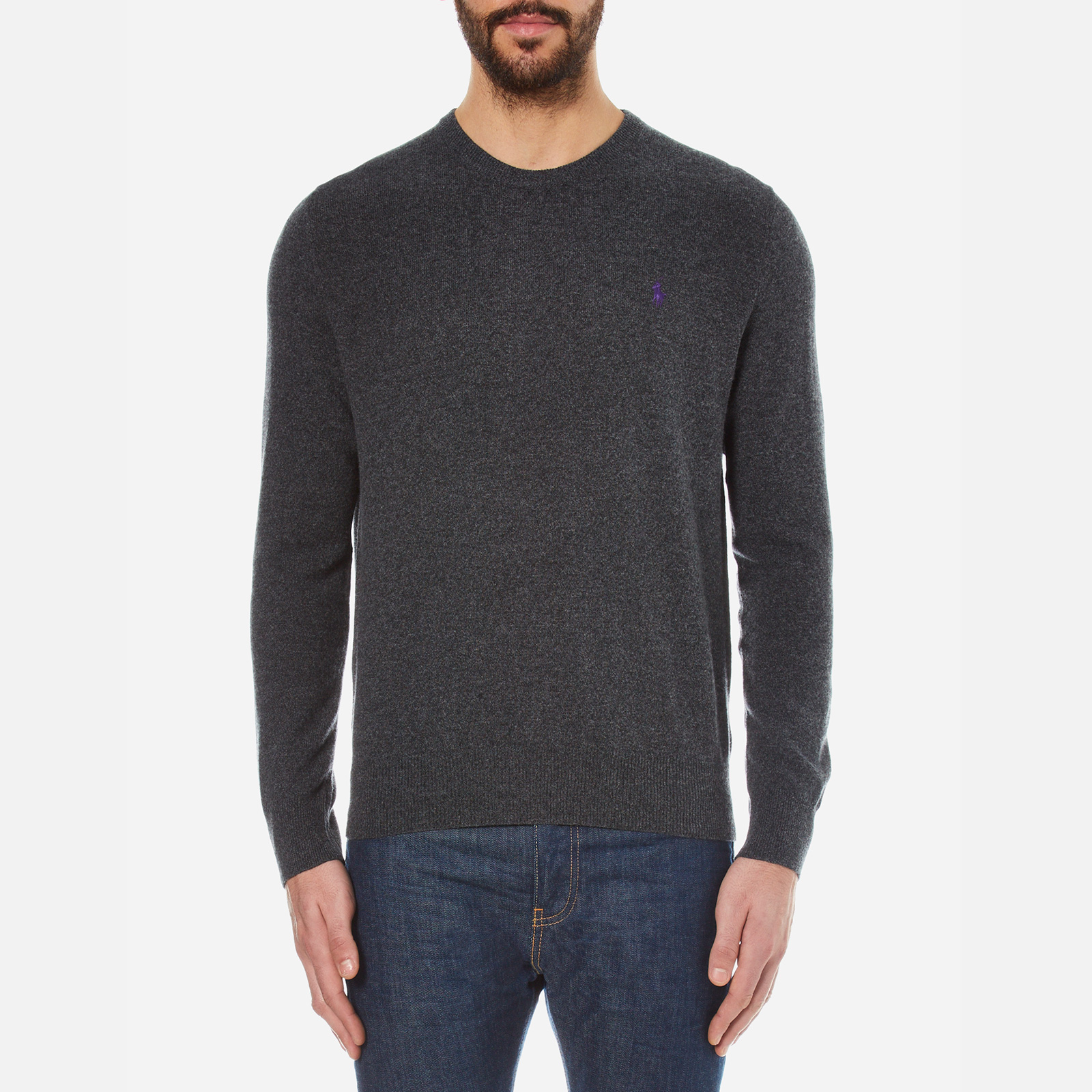 grey ralph lauren crew neck jumper