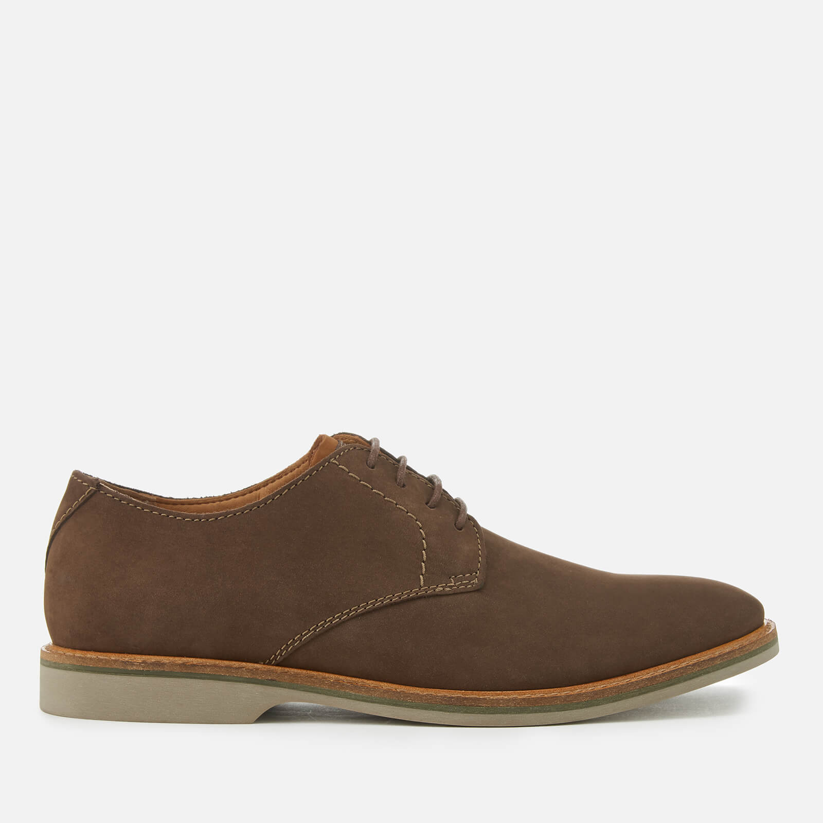 clarks atticus lace taupe nubuck