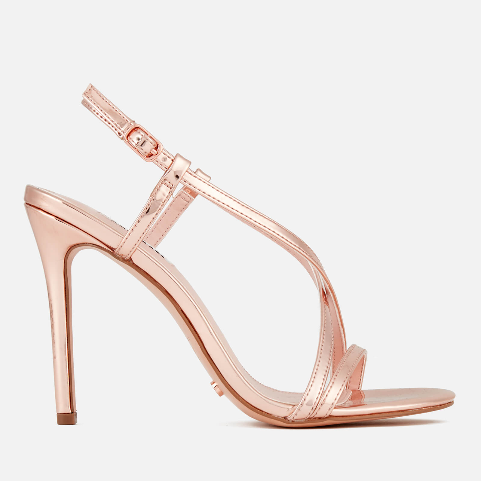 rose gold heeled sandals uk