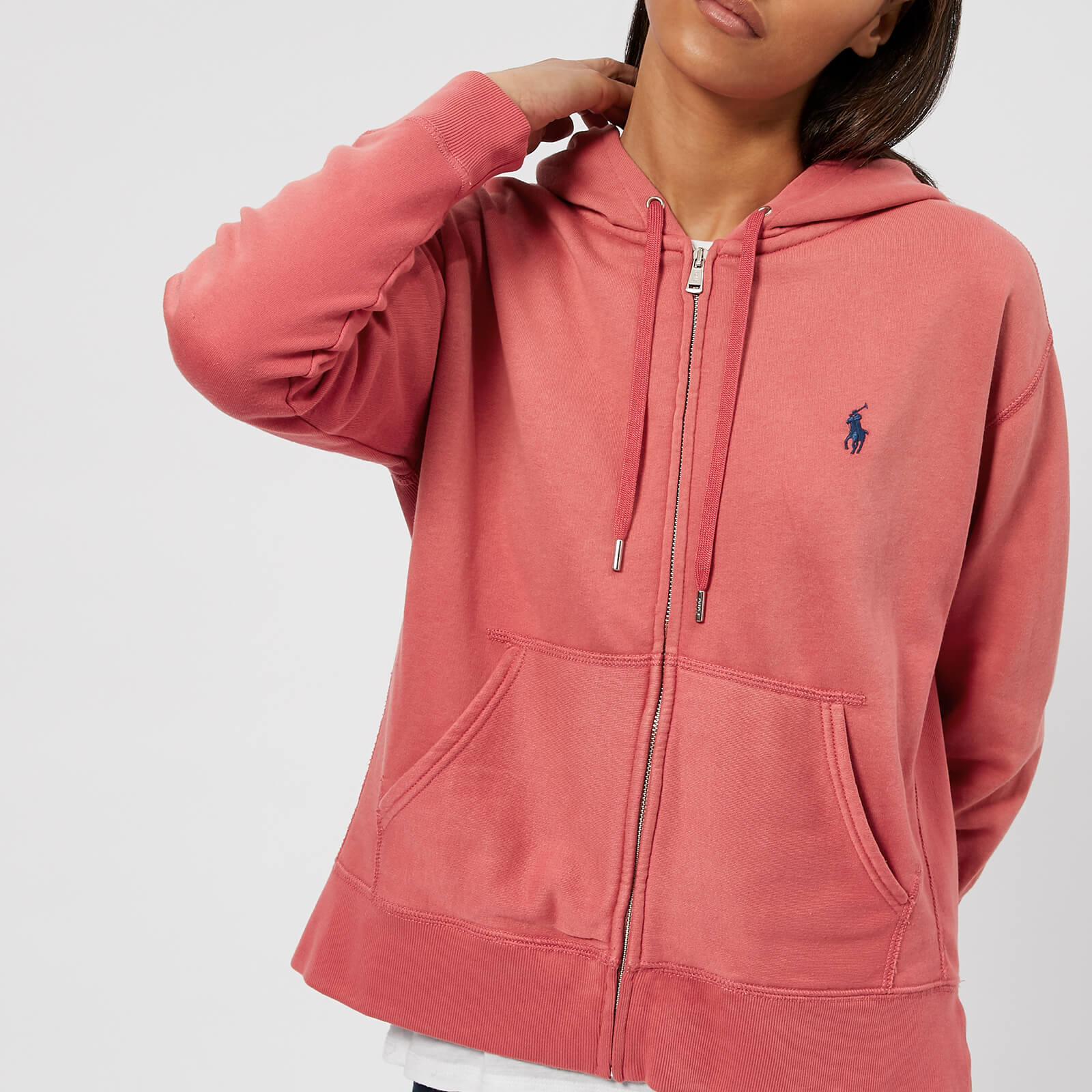 Red polo hoodie women's Sale