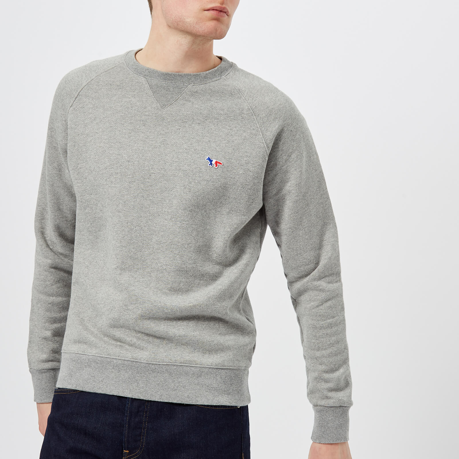 maison kitsune tricolor fox patch sweatshirt