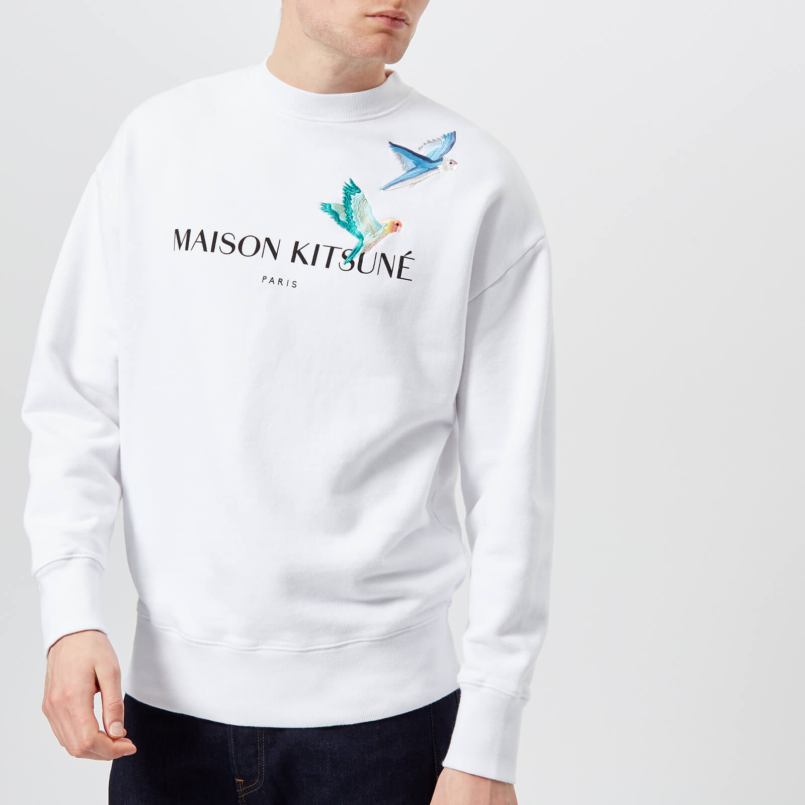 maison kitsune lovebirds sweatshirt