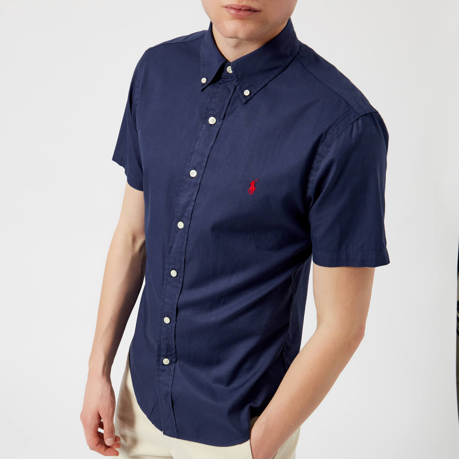 Ralph lauren navy short sleeve shirt clearance