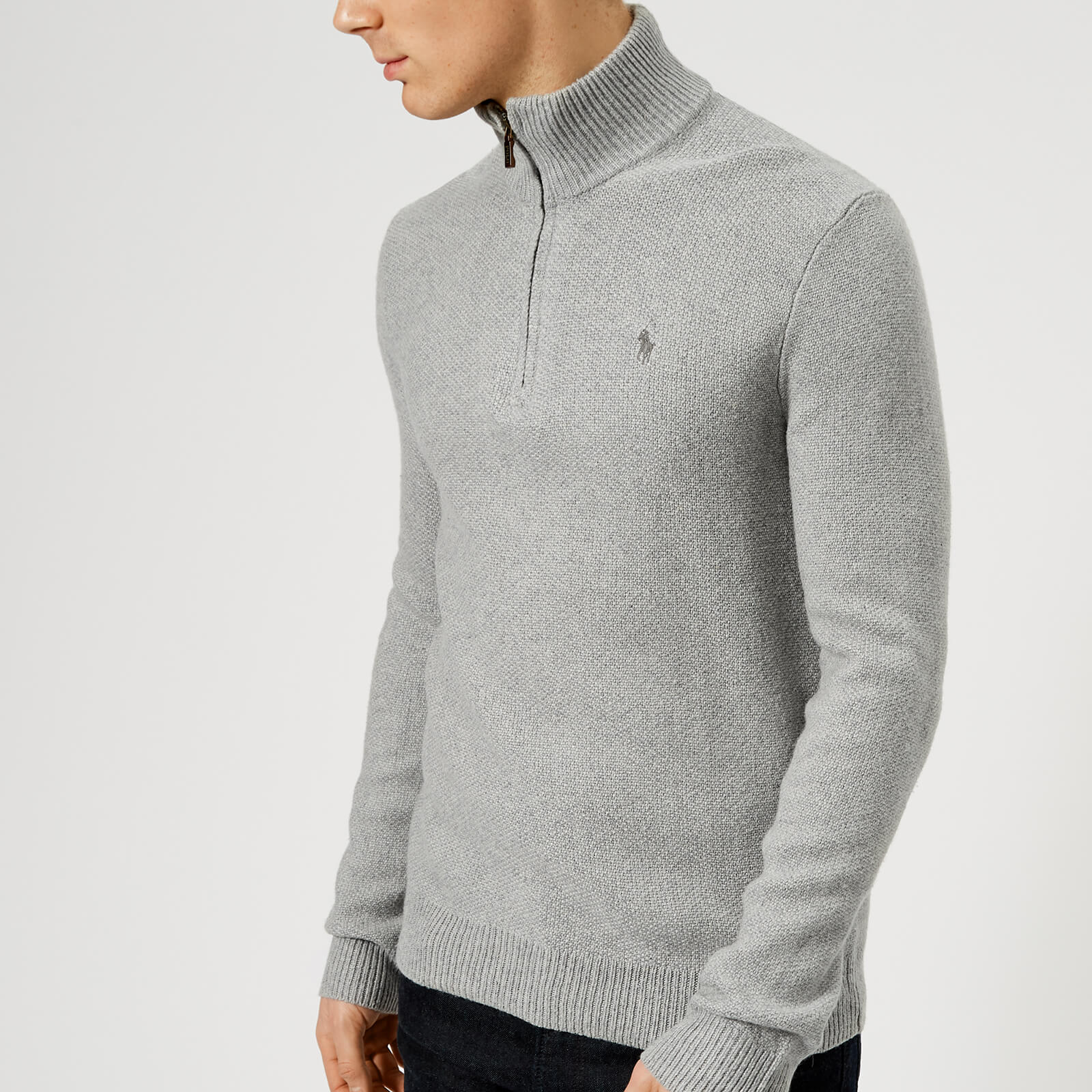 ralph lauren half zip jumper grey