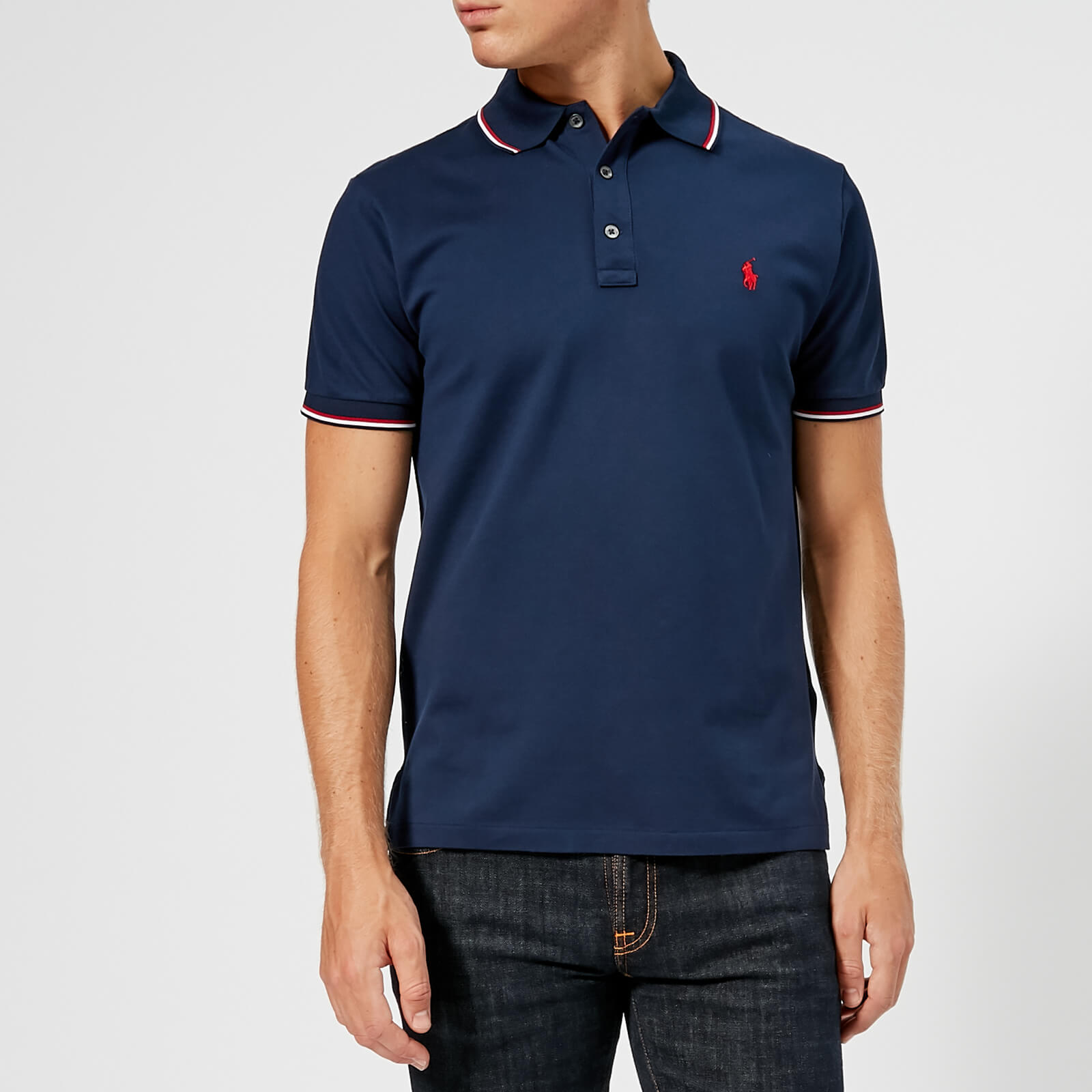 custom slim stretch mesh polo