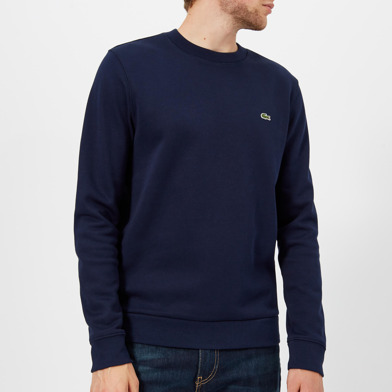 navy blue lacoste sweatshirt