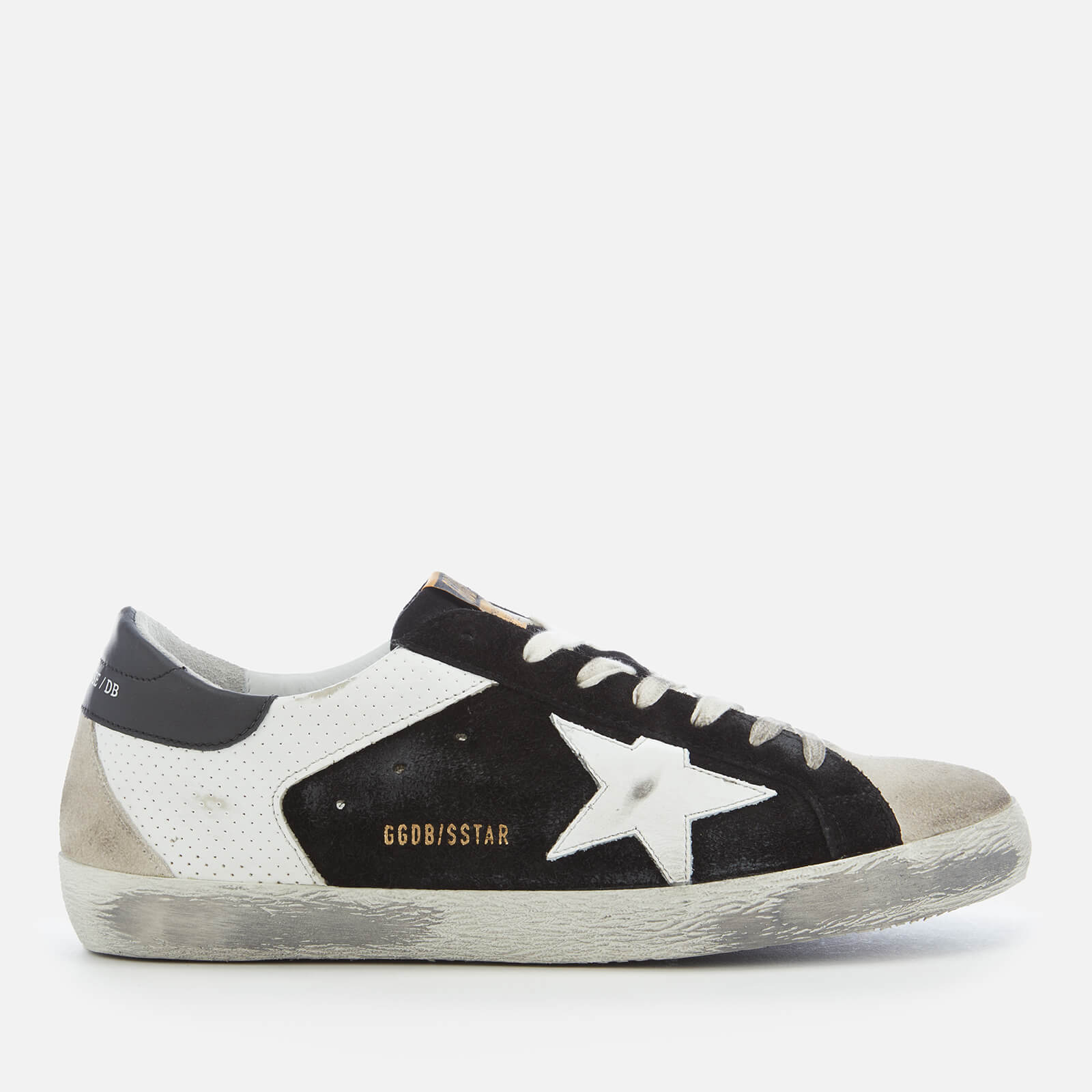 black and white golden goose sneakers