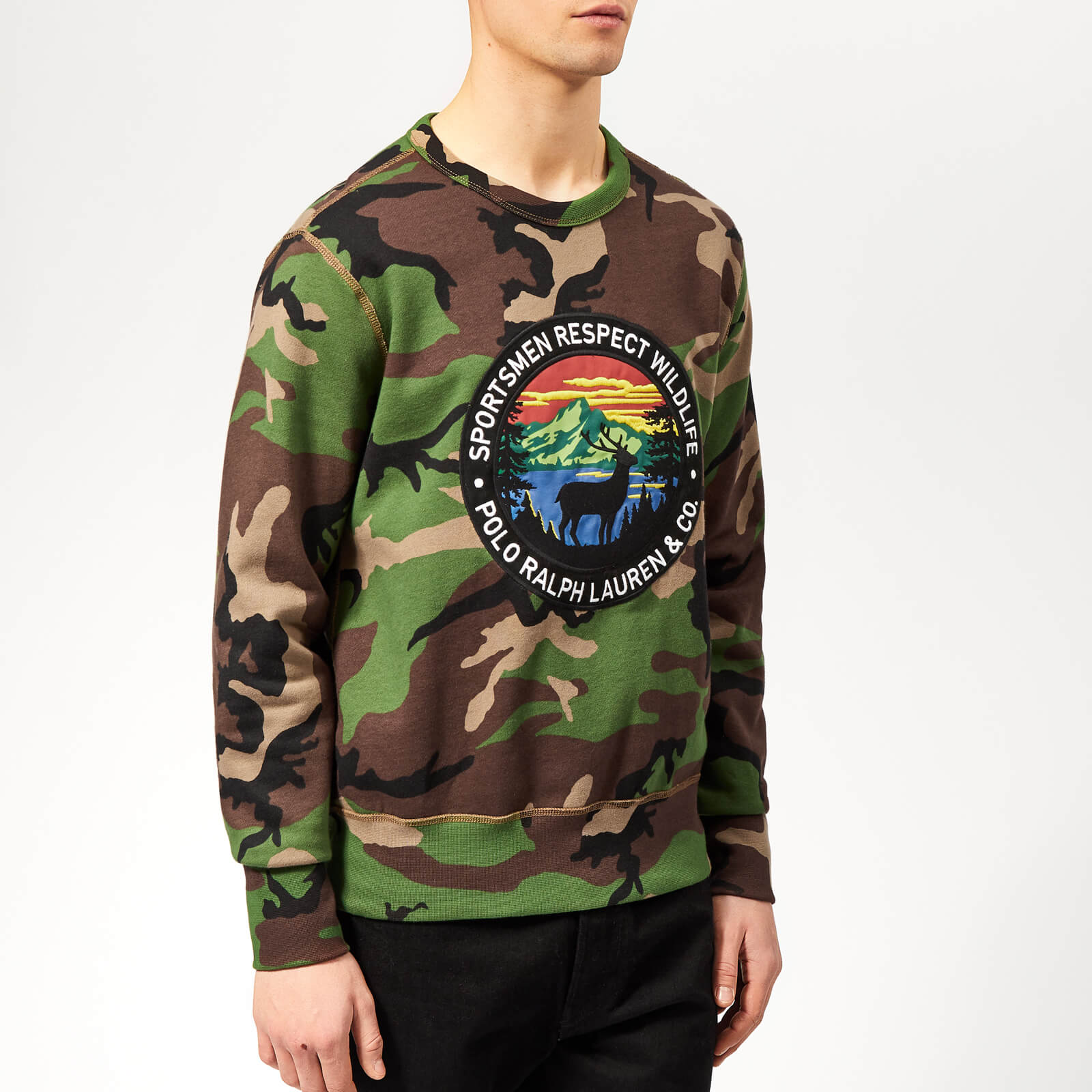 polo camo fleece sweatshirt