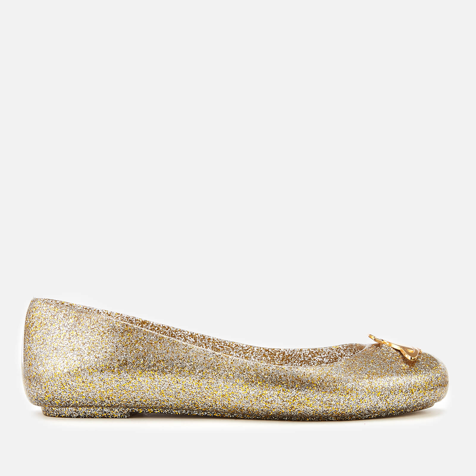gold glitter ballet flats
