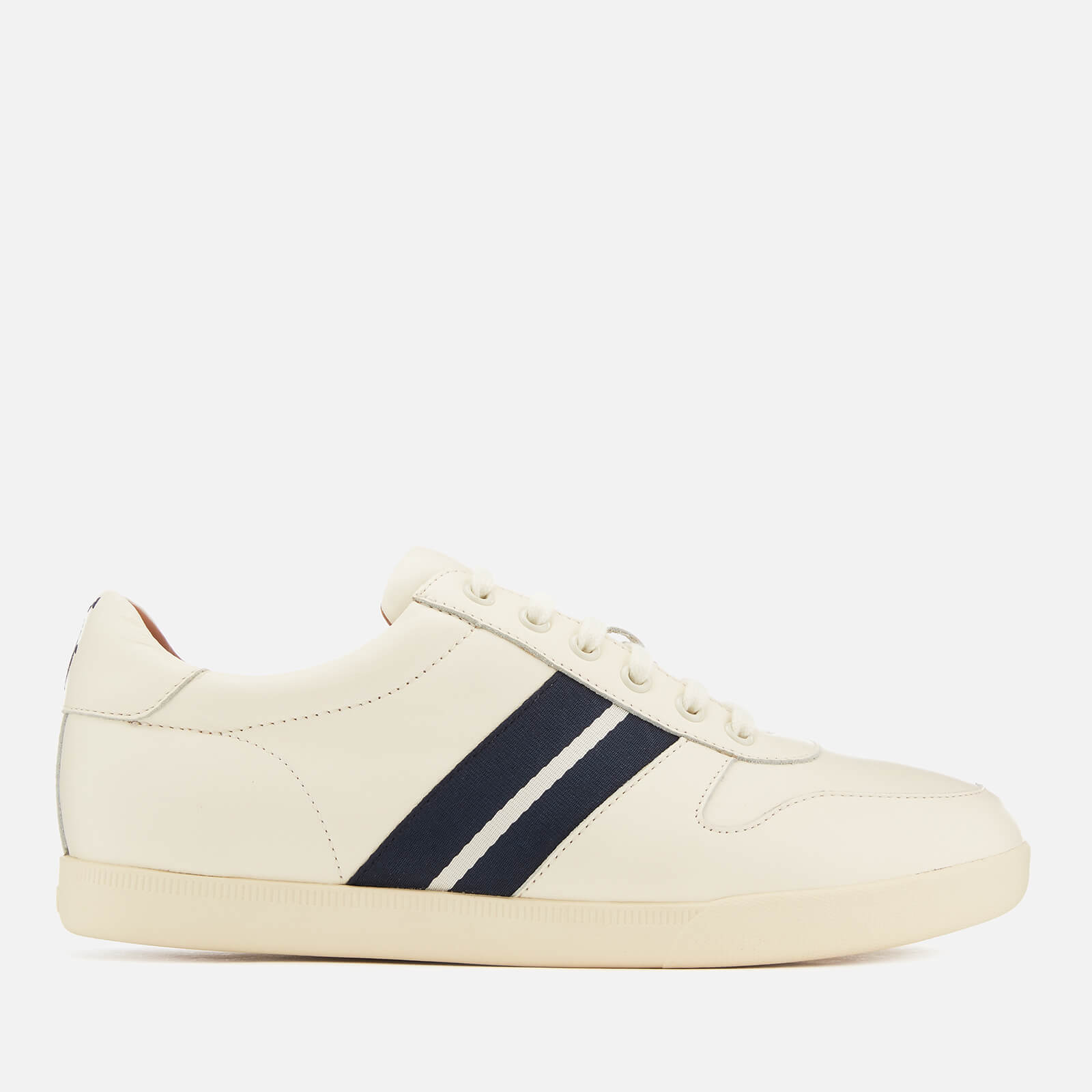 cream leather trainers