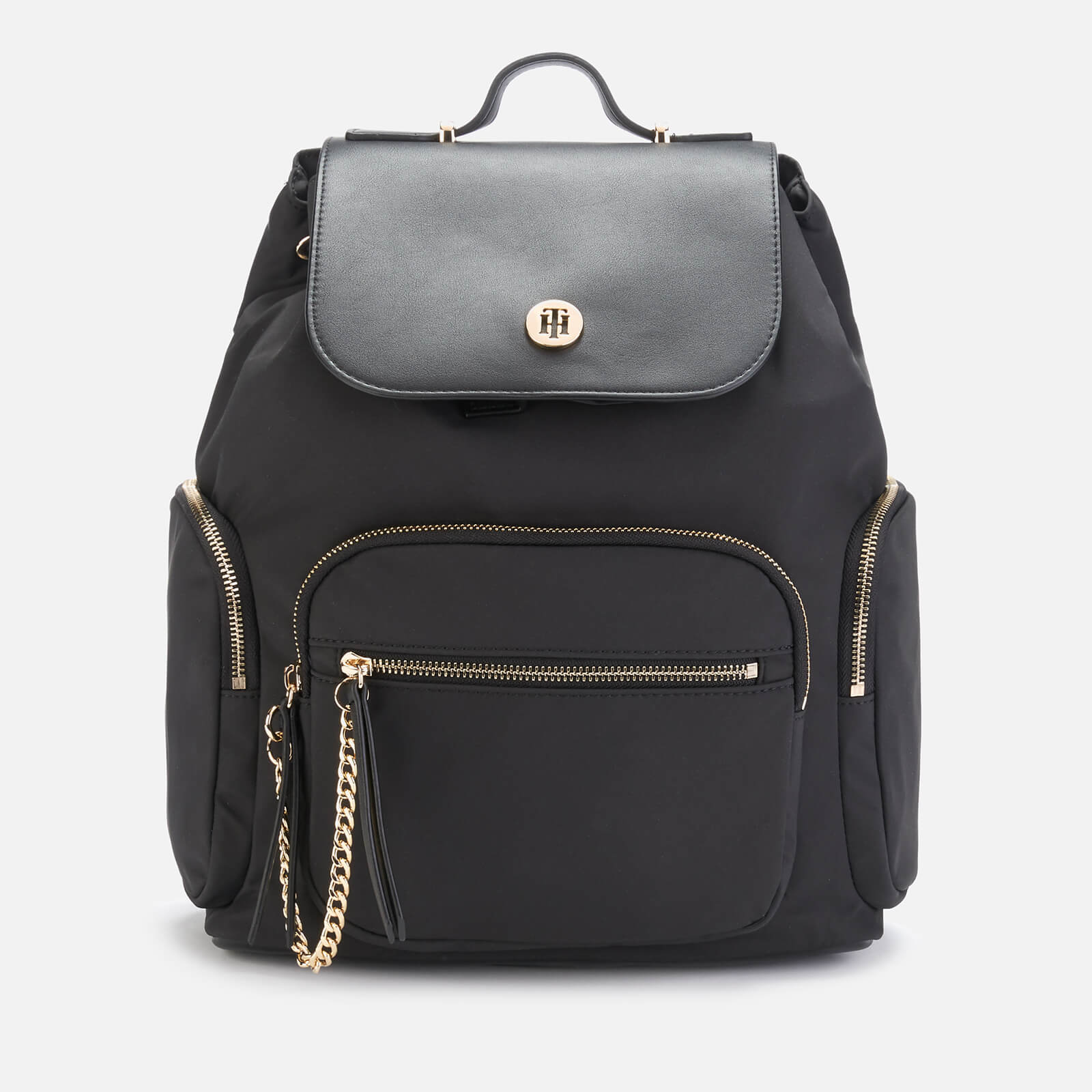 tommy hilfiger black nylon backpack