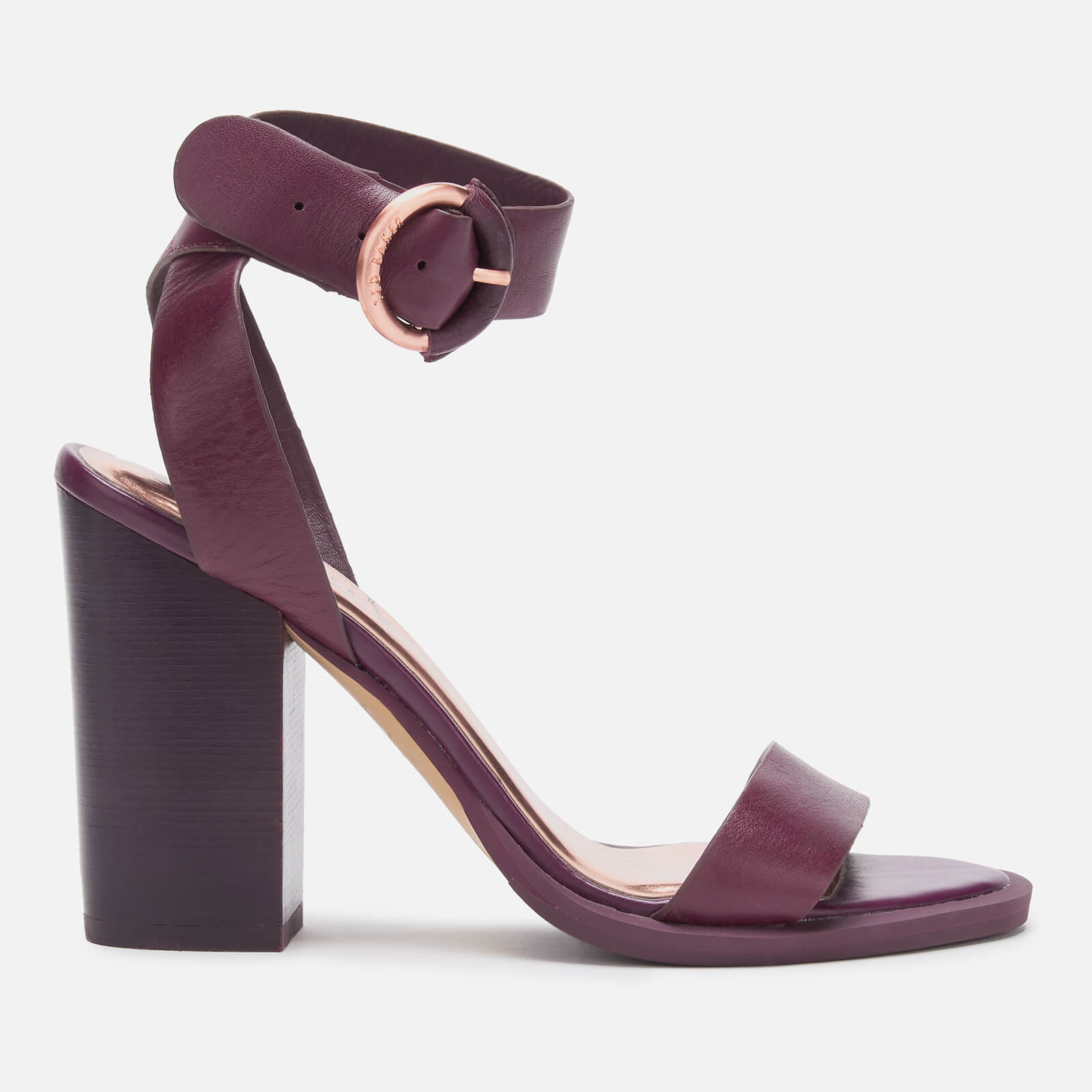 dark purple block heels