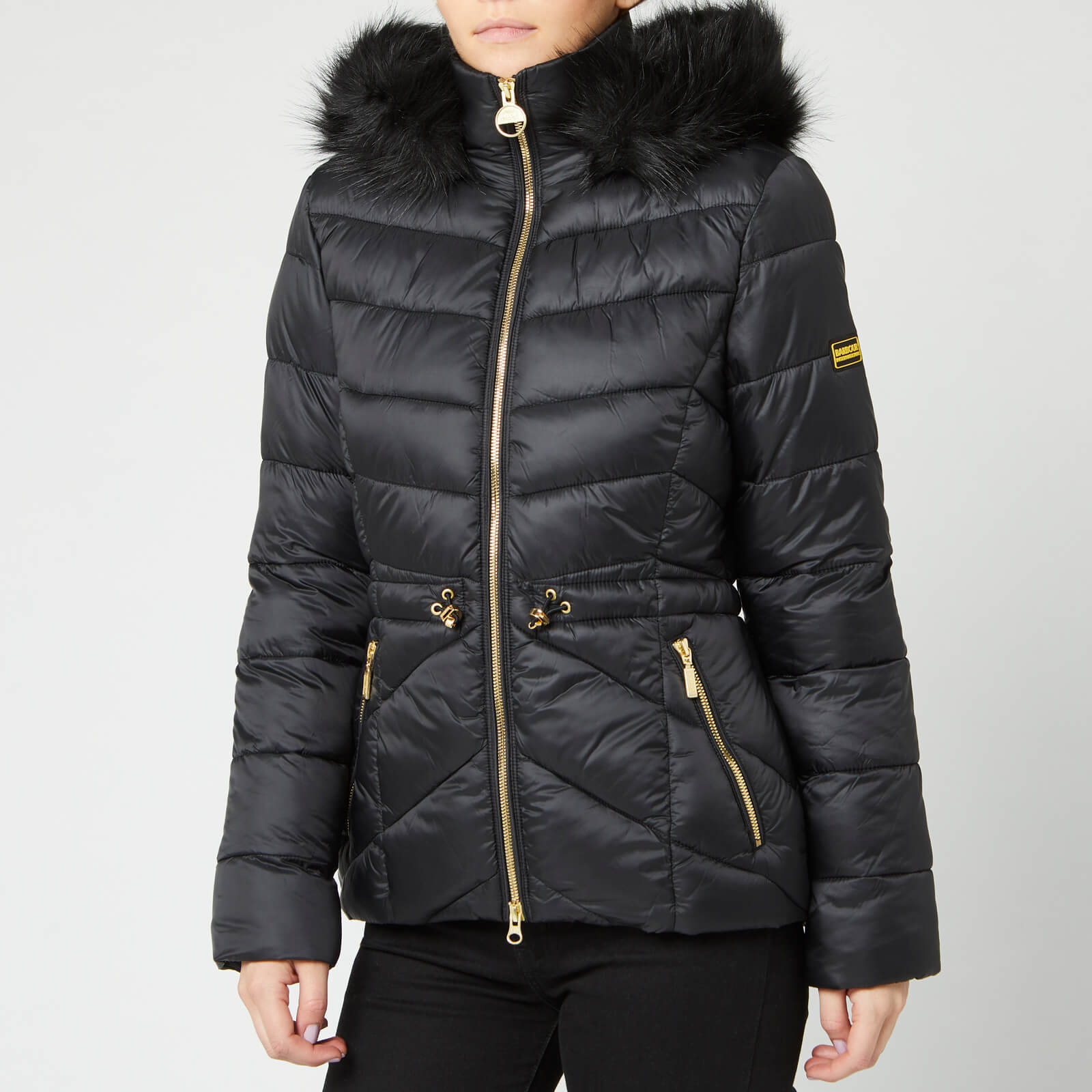 Barbour international turbo 2024 quilted jacket latte