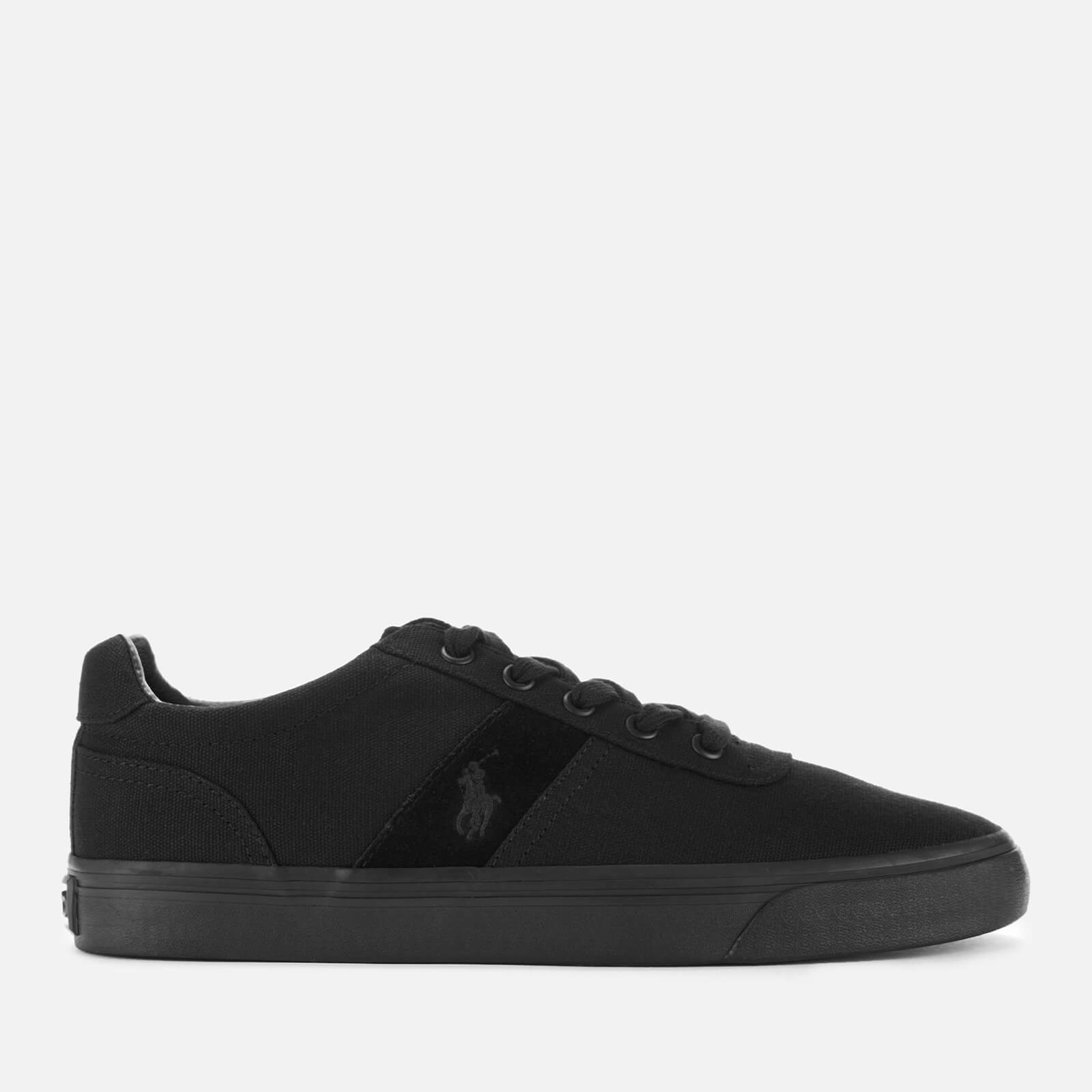 Ralph lauren black canvas trainers clearance