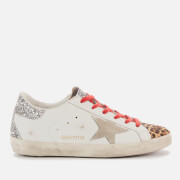 Golden Goose Deluxe Brand Women's Superstar Leather Trainers - White/Brown Leopard/Ice Silver