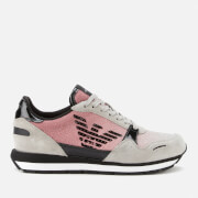 emporio armani stan eagle debossed trainers