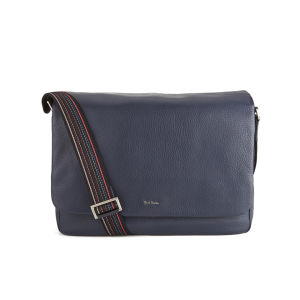Paul Smith Accessories Men's City Webbing Leather Messenger Bag - Navy ...