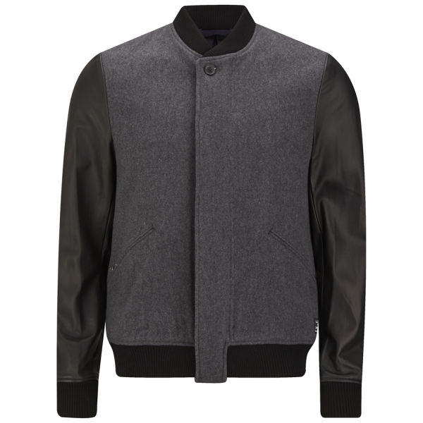 Paul Smith Jeans Men's Contrast Leather Sleeve Varsity ... (600 x 600 Pixel)