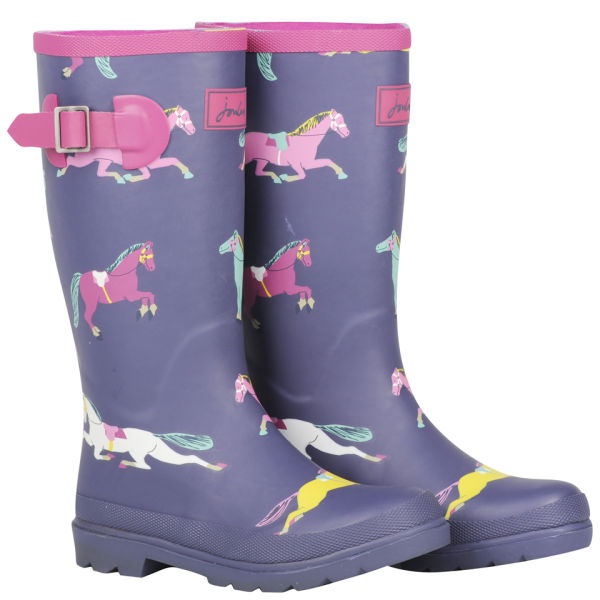 Joules Junior Girls' Wellies Navy Pony FREE UK Delivery Allsole