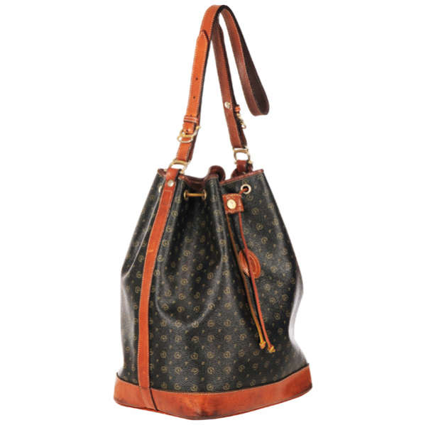 Pollini Vintage Monogram Drawstring Shoulder Bag Pollini Vintage Monogram Drawstring Shoulder Bag Image 2