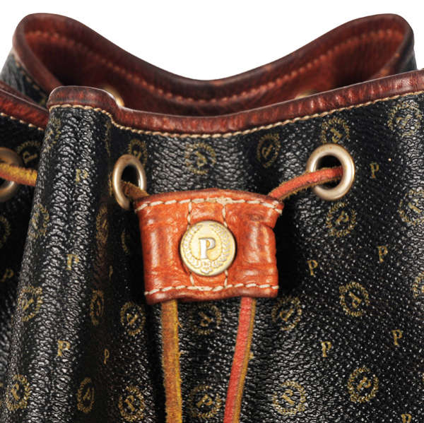 Pollini Vintage Monogram Drawstring Shoulder Bag Pollini Vintage Monogram Drawstring Shoulder Bag Image 3