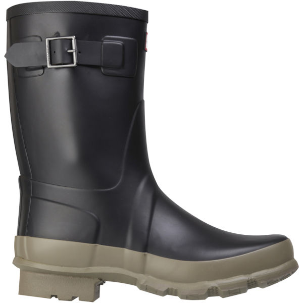 Hunter Men's Original Short Buckle Wellies - Black/Khaki - Free UK ...