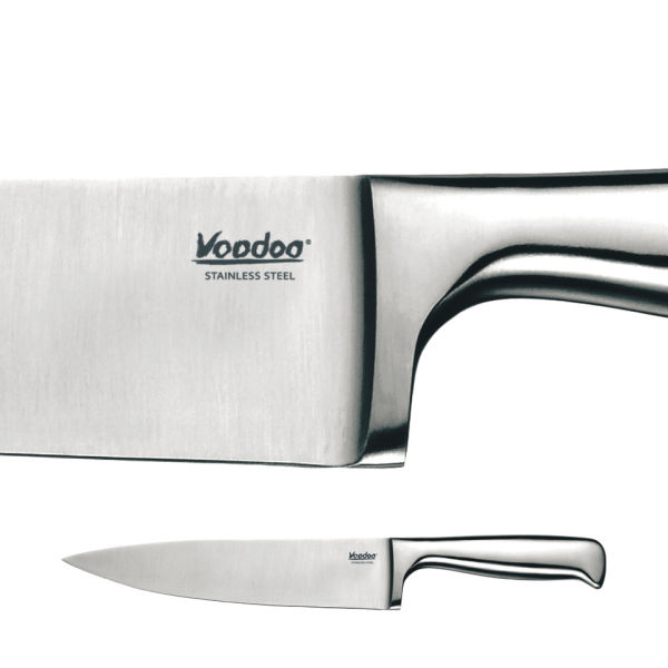 Raffaele Iannello Voodoo Knife Block With 5 Knives Chrome Homeware