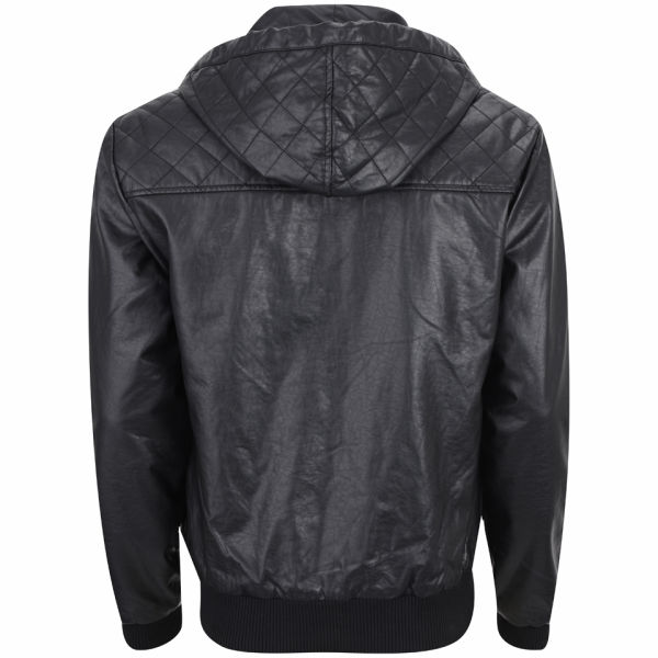 Ringspun Mens Major Leather Look Jacket   Black      Clothing