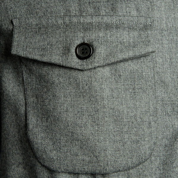 Julien David Men's Light Wool Flannel Shirt - Light Grey - Free UK ...