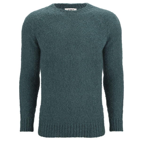 YMC Men's Crew Neck Brushed Wool Knit - Teal - Free UK Delivery over £50