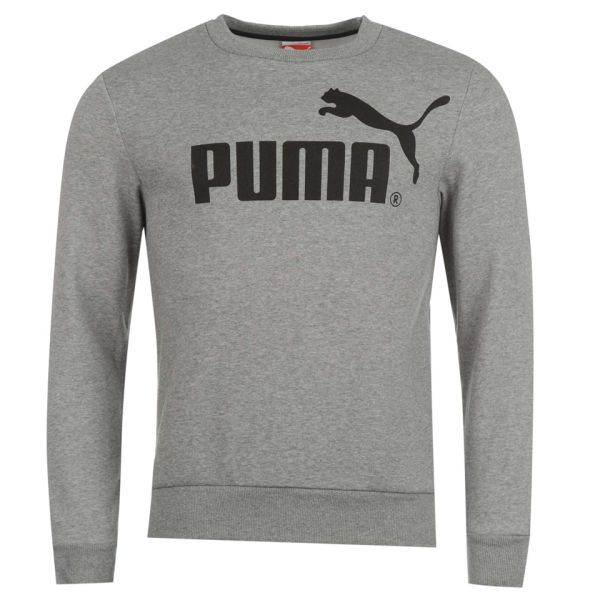 Puma Men's No.1 Logo Crew Neck Fleece Sweatshirt - Grey Heather Sports ...