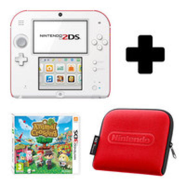 Nintendo 2DS White & Red Console: Bundle includes Animal Crossing New ...