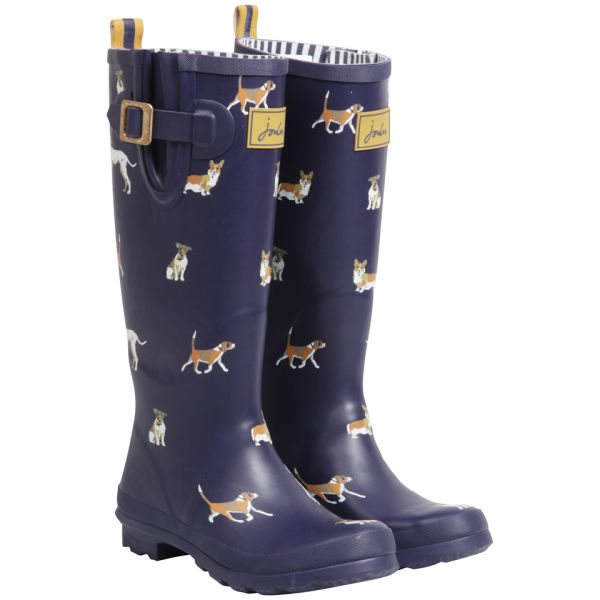 Joules Women's Welly Print Wellies - Navy Dog - FREE UK Delivery