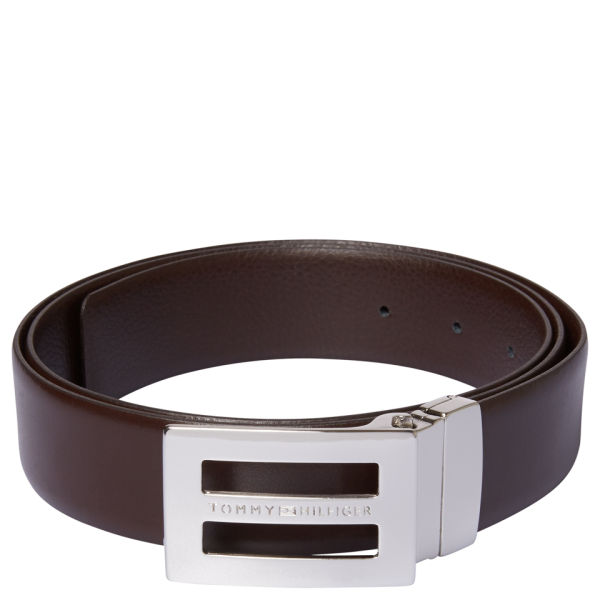 Tommy Hilfiger Men's Gift Box Leather Belt Set - Dark Brown