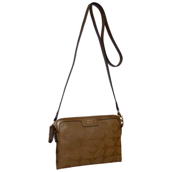 Orla Kiely Women's Sixties Stem Punched Leather Poppy Bag Olive